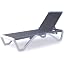 Kozyard Outdoor Chaise Lounge Chair, Full Flat Adjustable Patio Lounger with Aluminum Frame & Resin Legs, Textilene Fabric for Poolside, Backyard & Beach (Aqua, Chair)