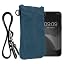 kwmobile Universal Smartphone Sleeve with Necklace - Magnetic Closure - Soft Inner Microfibre Mobile Phone Pouch - Cell Phone Strap for Neck - Gray Green