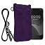 kwmobile Universal Smartphone Sleeve with Necklace - Magnetic Closure - Soft Inner Microfibre Mobile Phone Pouch - Cell Phone Strap for Neck - Gray Green
