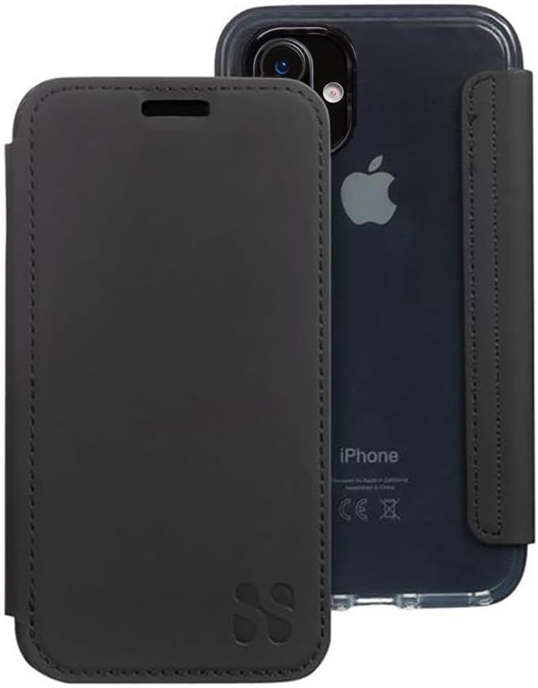 SafeSleeve EMF Blocker Detachable Leather Wallet Case for iPhone 16, Beige
