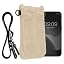 kwmobile Universal Smartphone Sleeve with Necklace - Magnetic Closure - Soft Inner Microfibre Mobile Phone Pouch - Cell Phone Strap for Neck - Gray Green