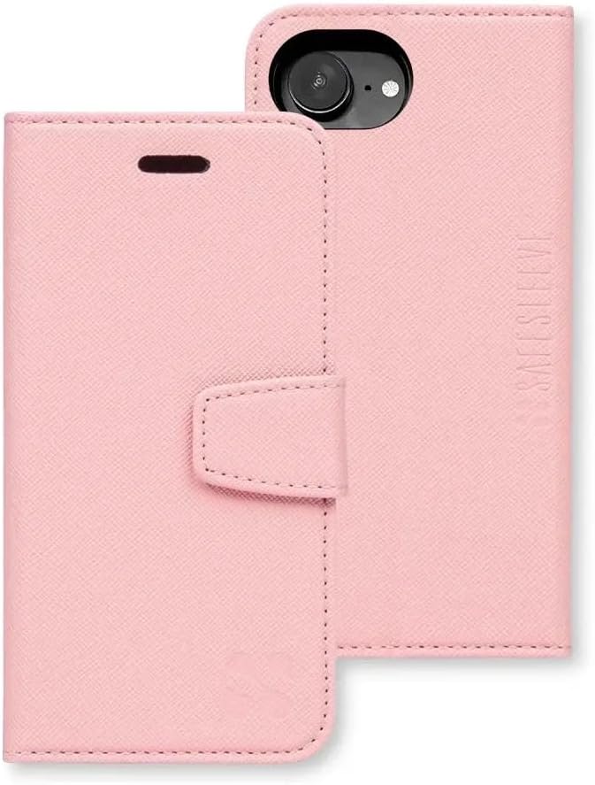 SafeSleeve EMF Blocker Detachable Leather Wallet Case for iPhone 16, Beige