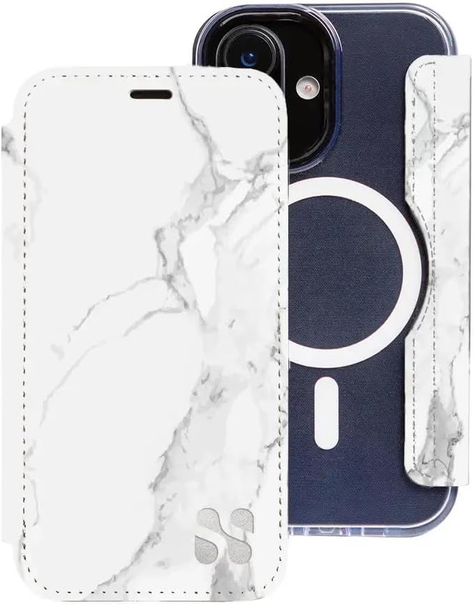 SafeSleeve EMF Blocker Detachable Leather Wallet Case for iPhone 16, Beige