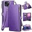 XcaseBar for iPhone 15 Plus 6.7" Wallet case with Zipper Credit Card Holder RFID Blocking,Flip Folio Book PU Leather Shockproof Strap Protective Cover Women Men for Apple 15Plus Phone case Wine Red