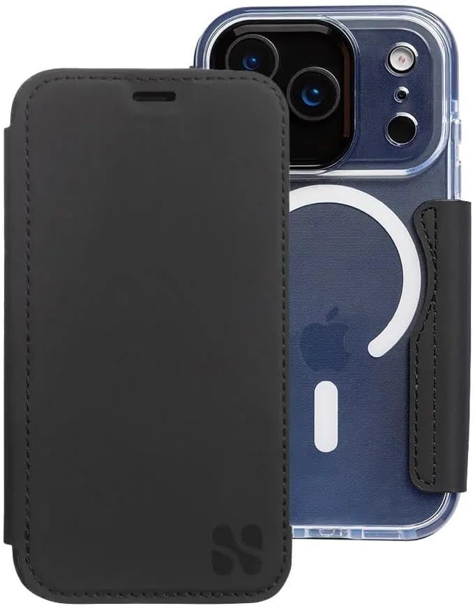 SafeSleeve EMF Blocker Detachable Leather Wallet Case for iPhone 16, Beige