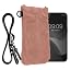 kwmobile Universal Smartphone Sleeve with Necklace - Magnetic Closure - Soft Inner Microfibre Mobile Phone Pouch - Cell Phone Strap for Neck - Gray Green