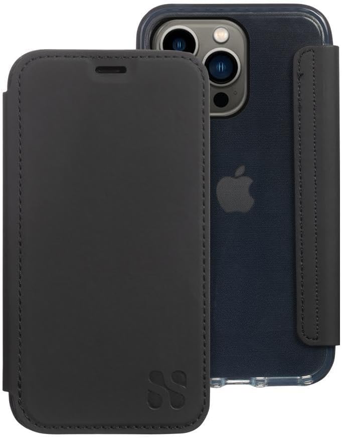 SafeSleeve EMF Blocker Detachable Leather Wallet Case for iPhone 16, Beige