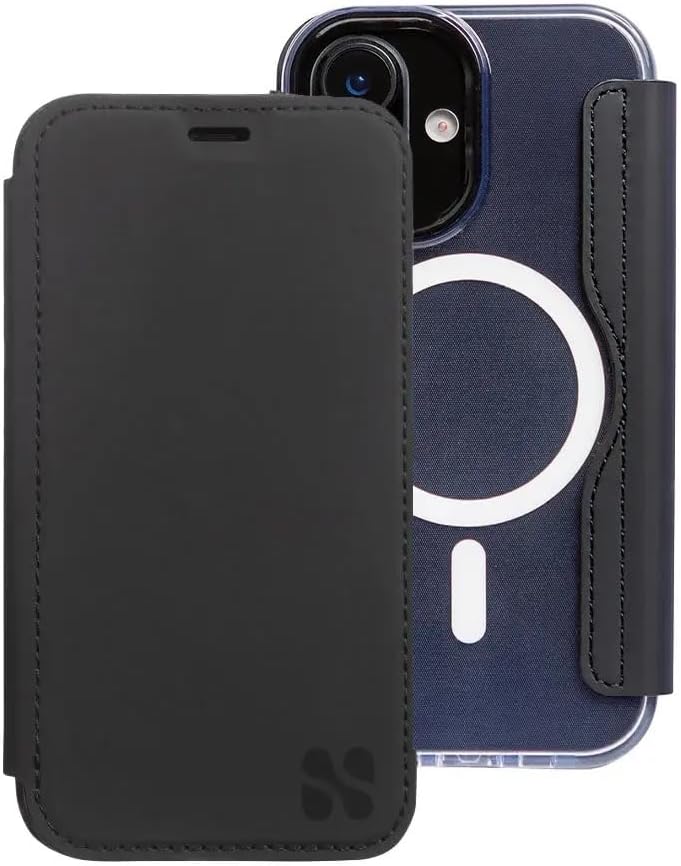 SafeSleeve EMF Blocker Detachable Leather Wallet Case for iPhone 16, Beige