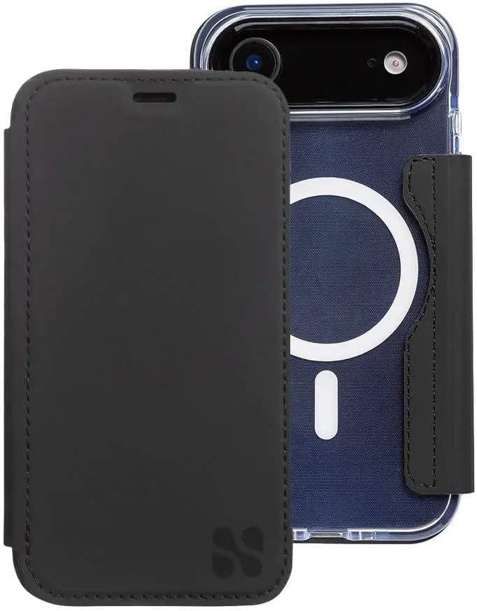 SafeSleeve EMF Blocker Detachable Leather Wallet Case for iPhone 16, Beige