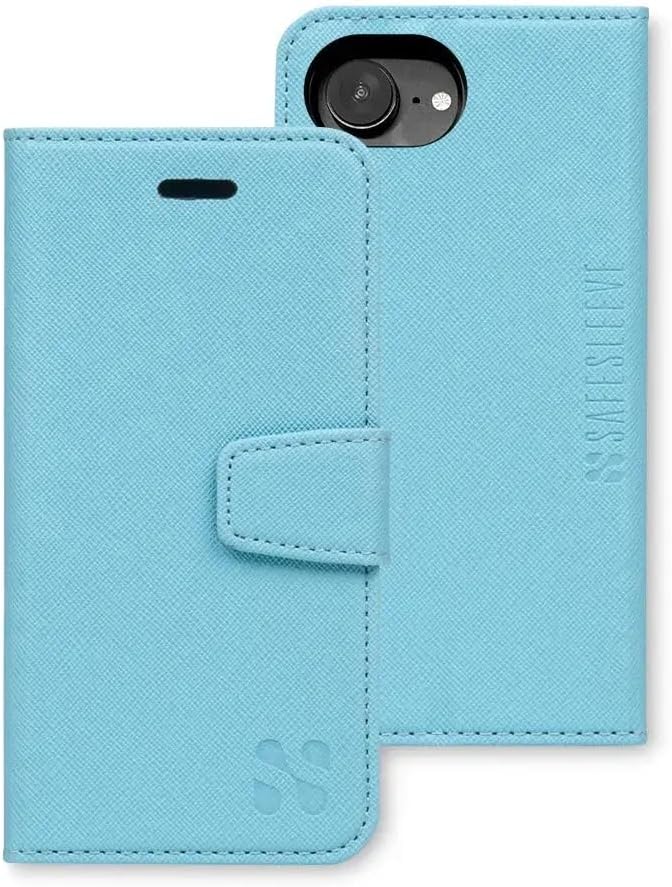 SafeSleeve EMF Blocker Detachable Leather Wallet Case for iPhone 16, Beige