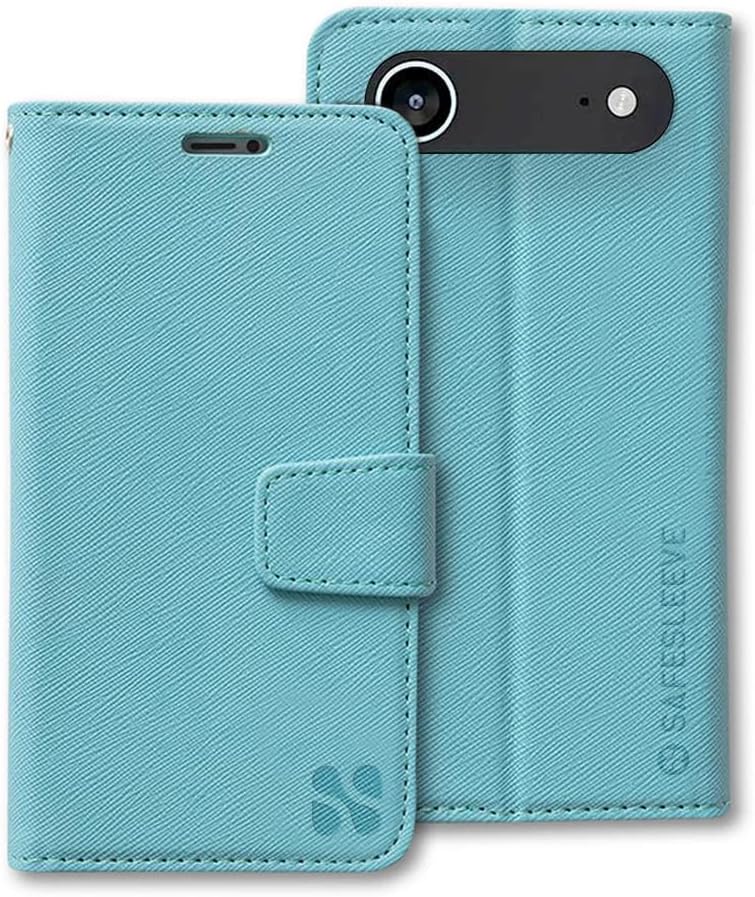 SafeSleeve EMF Blocker Detachable Leather Wallet Case for iPhone 16, Beige
