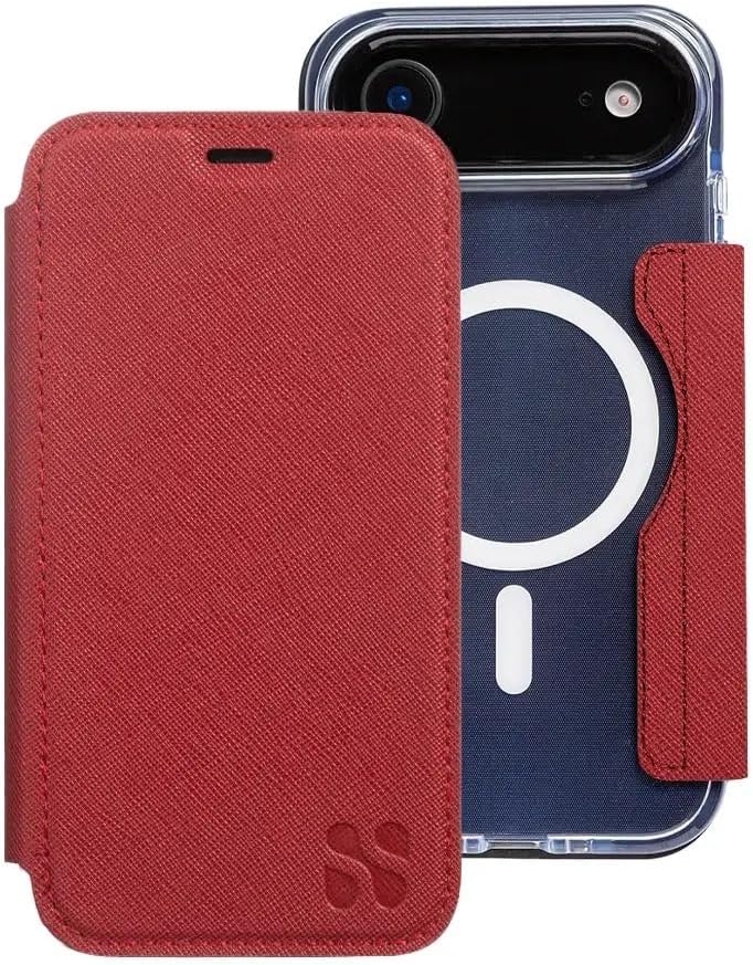 SafeSleeve EMF Blocker Detachable Leather Wallet Case for iPhone 16, Beige