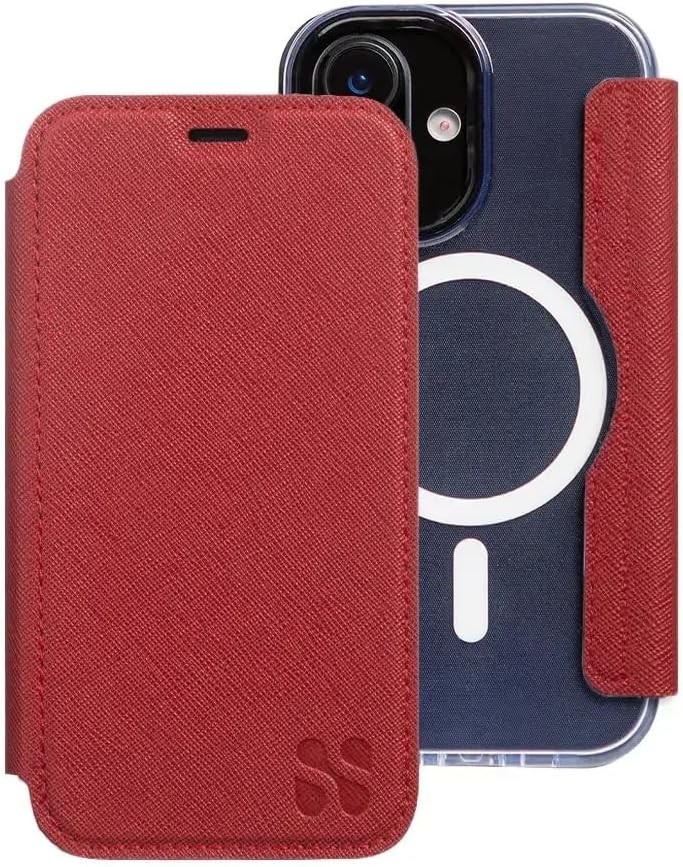 SafeSleeve EMF Blocker Detachable Leather Wallet Case for iPhone 16, Beige