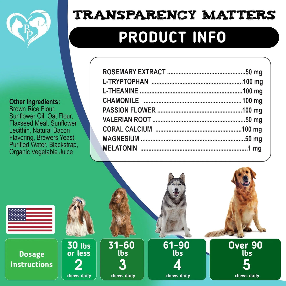 Hemp Calming Chews for Dogs - Natural Soft Treats with Chamomile & Valerian