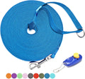 15/20/30/50/100 Ft Long Dog Training Leash with Clickers for Small, Medium and Large Dogs or Cats (50 Feet, Blue)