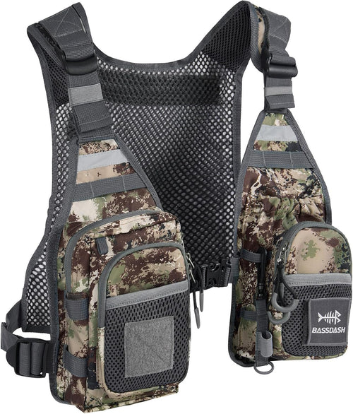 BASSDASH FV08 Ultra Lightweight Fly Fishing Vest for Men and Women Portable Chest Pack