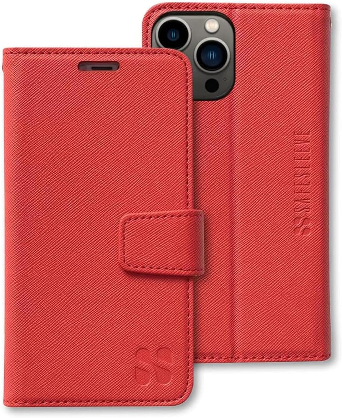 SafeSleeve EMF Blocker Detachable Leather Wallet Case for iPhone 16, Beige