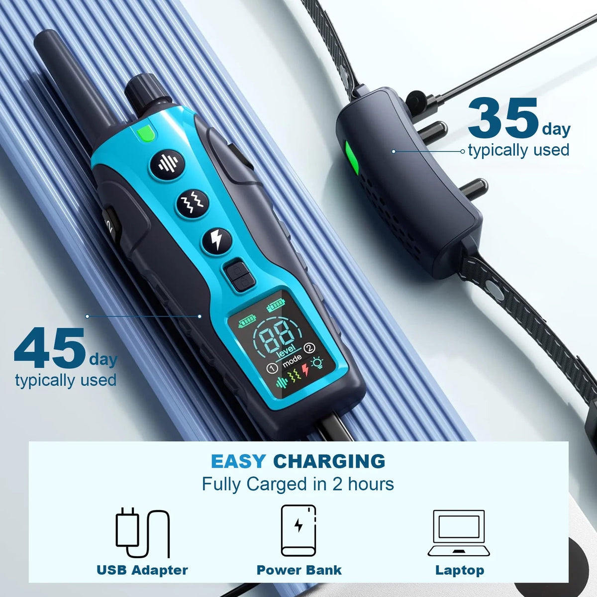 Dog Shock Collar - 4000FT Dog Training Collar with Remote Control for Small Medium Large Dogs, Beep (1-8) Vibration (1-16) Safe Shock (1-99) Modes and Flashing Light