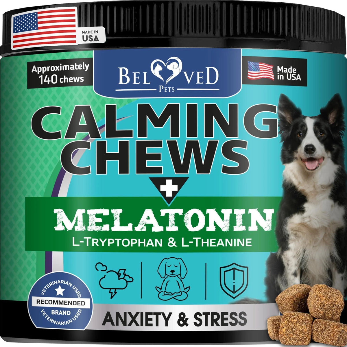 Hemp Calming Chews for Dogs - Natural Soft Treats with Chamomile & Valerian